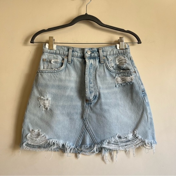 Agolde Quinn High Rise Skirt in Vega - Picture 16 of 16